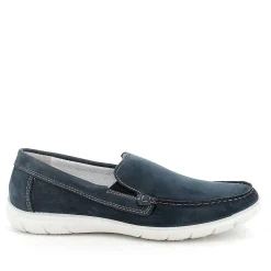 Man Igi&Co Moccasins And Flat Shoes-Light Blue Men'S Leather Moccasin