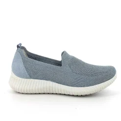Woman Igi&Co Moccasins And Slip Ons-Light Blue-Silver Women'S Sock Sneakers