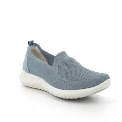 Woman Igi&Co Moccasins And Slip Ons-Light Blue-Silver Women'S Sock Sneakers