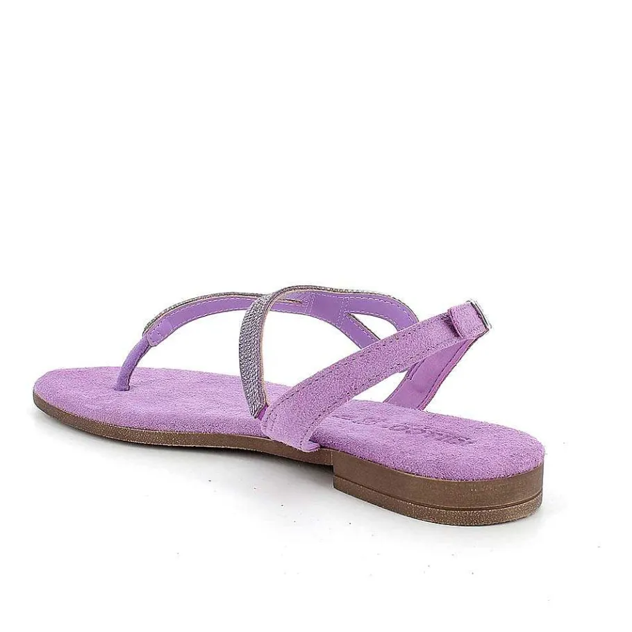 Woman Igi&Co Sandals And Flip Flops-Lilac Women'S Leather Flip Flop Sandals