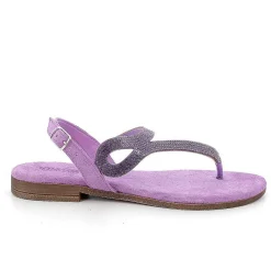 Woman Igi&Co Sandals And Flip Flops-Lilac Women'S Leather Flip Flop Sandals