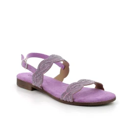 Woman Igi&Co Sandals And Flip Flops-Lilac Women'S Leather Sandals
