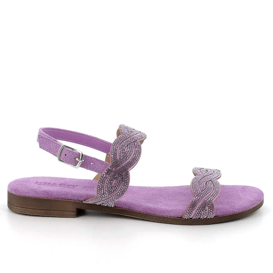 Woman Igi&Co Sandals And Flip Flops-Lilac Women'S Leather Sandals