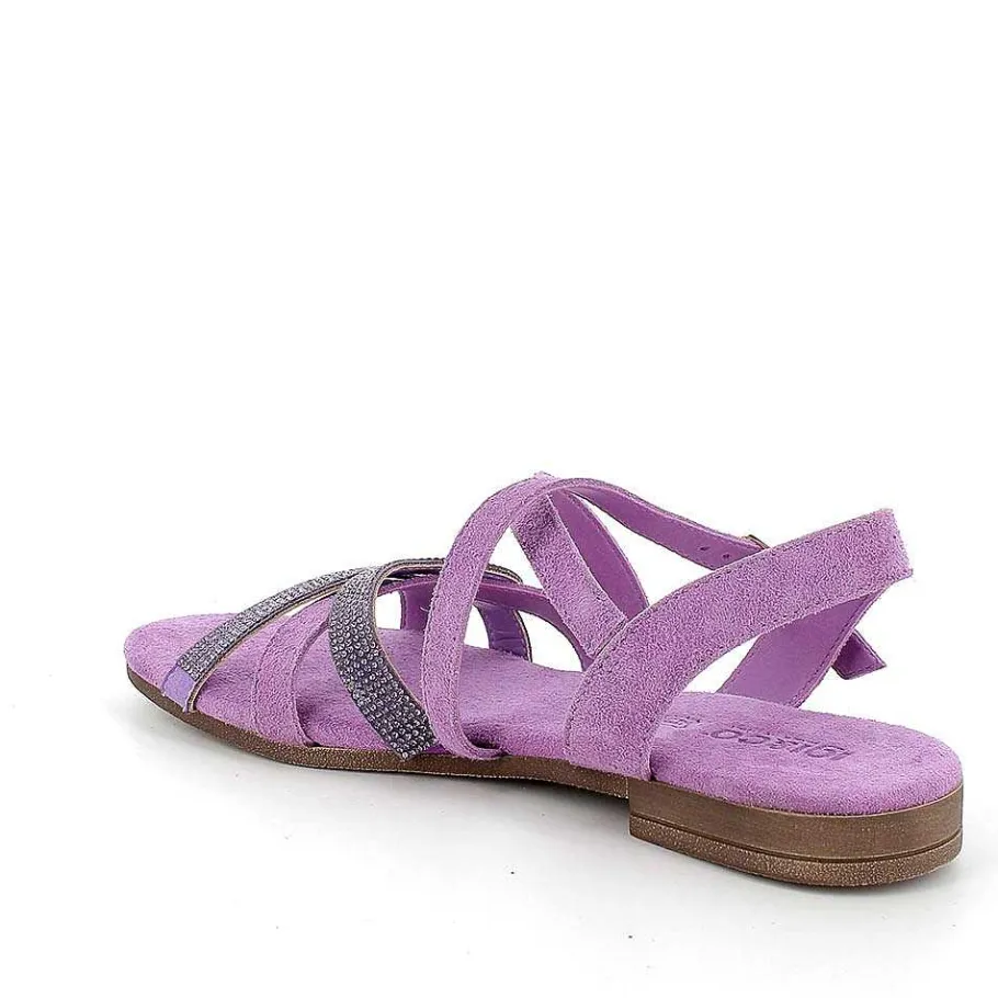 Woman Igi&Co Sandals And Flip Flops-Lilac Women'S Leather Sandals