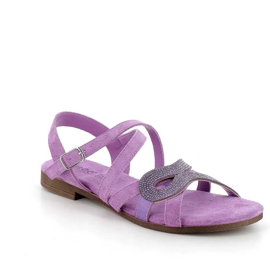 Woman Igi&Co Sandals And Flip Flops-Lilac Women'S Leather Sandals