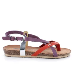 Woman Igi&Co Sandals And Flip Flops-Lilac-Red Women'S Leather Flip-Flop Sandals