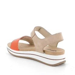 Woman Igi&Co Wedges-Mango-Beige Women'S Leather Wedge Sandals