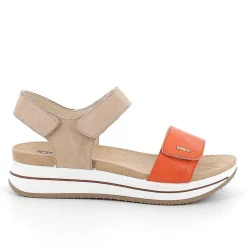 Woman Igi&Co Wedges-Mango-Beige Women'S Leather Wedge Sandals