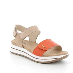 Woman Igi&Co Wedges-Mango-Beige Women'S Leather Wedge Sandals