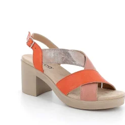 Woman Igi&Co Heeled Shoes-Mango-Pink Women'S Leather Heeled Sandals