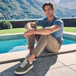 Man Igi&Co Sneakers-Military Green Men'S Leather Sneakers