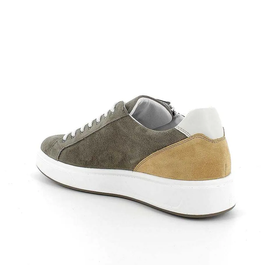 Man Igi&Co Sneakers-Military Green Men'S Leather Sneakers