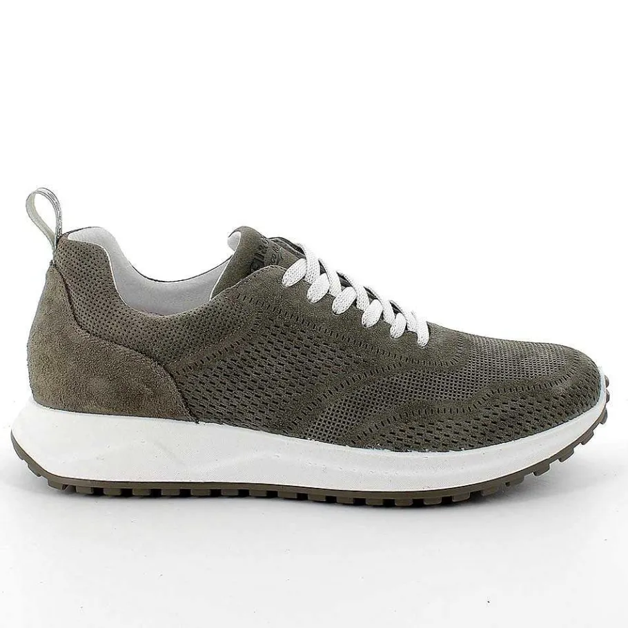 Man Igi&Co Sneakers-Military Green Men'S Leather Sneakers
