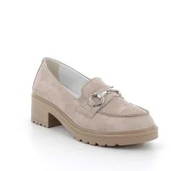 Woman Igi&Co Heeled Shoes-Mink Women'S Leather Heeled Loafers