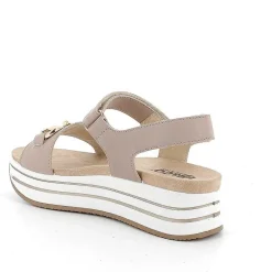 Woman Igi&Co Wedges-Mink Women'S Leather Wedge Sandals