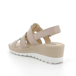 Woman Igi&Co Wedges-Mink Women'S Leather Wedge Sandals