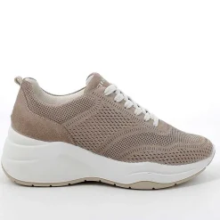 Woman Igi&Co Wedges-Mink Women'S Leather Wedge Sneakers