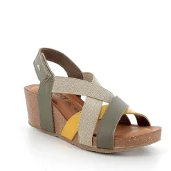 Woman Igi&Co Wedges-Mud Women'S Leather Wedge Sandals