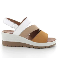 Woman Igi&Co Wedges-Mustard-White Women'S Leather Wedge Sandals