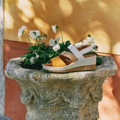 Woman Igi&Co Wedges-Mustard-White Women'S Leather Wedge Sandals