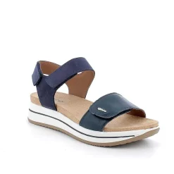 Woman Igi&Co Wedges-Navy Women'S Leather Wedge Sandals