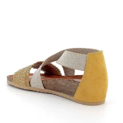 Woman Igi&Co Sandals And Flip Flops-Ocher Women'S Leather Sandals
