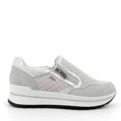 Woman Igi&Co Moccasins And Slip Ons-Pearl-Light Gray Women'S Leather Slip On