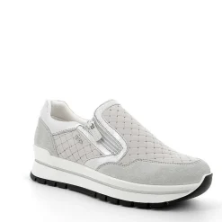 Woman Igi&Co Moccasins And Slip Ons-Pearl-Light Gray Women'S Leather Slip On