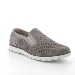Man Igi&Co Moccasins And Flat Shoes-Pewter Men'S Leather Slip On