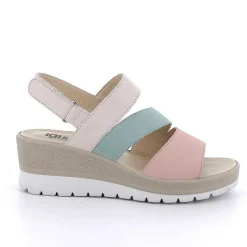 Woman Igi&Co Wedges-Pink-Aquamarine Women'S Leather Wedge Sandals