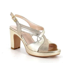 Woman Igi&Co Heeled Shoes-Platinum Women'S Heeled And Platform Sandals