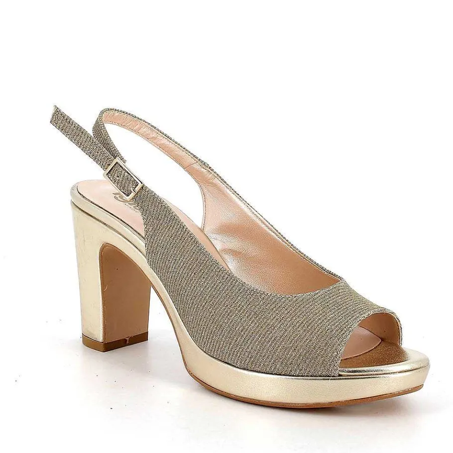 Woman Igi&Co Heeled Shoes-Platinum Women'S Heeled And Platform Sandals