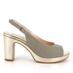 Woman Igi&Co Heeled Shoes-Platinum Women'S Heeled And Platform Sandals