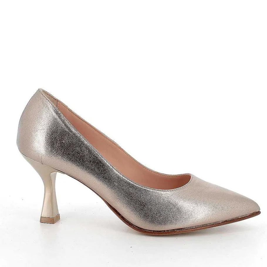 Woman Igi&Co Heeled Shoes-Platinum Women'S Leather Heeled Pumps