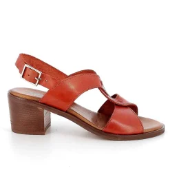 Woman Igi&Co Heeled Shoes-Rust Women'S Leather Heeled Sandals