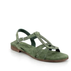 Woman Igi&Co Sandals And Flip Flops-Sage Green Women'S Leather Sandals