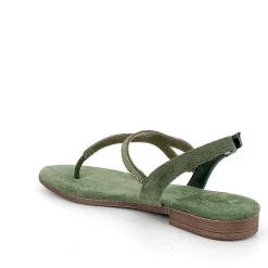 Woman Igi&Co Sandals And Flip Flops-Sage Green Women'S Leather Flip Flop Sandals