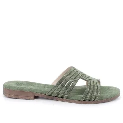Woman Igi&Co Sandals And Flip Flops-Sage Green Women'S Leather Sandals