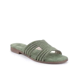 Woman Igi&Co Sandals And Flip Flops-Sage Green Women'S Leather Sandals