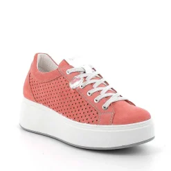 Woman Igi&Co Wedges-Salmon Women'S Leather Wedge Sneakers