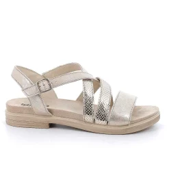 Woman Igi&Co Sandals And Flip Flops-Sand-Platinum Women'S Leather Sandals