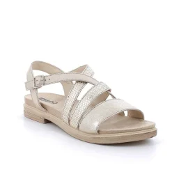 Woman Igi&Co Sandals And Flip Flops-Sand-Platinum Women'S Leather Sandals