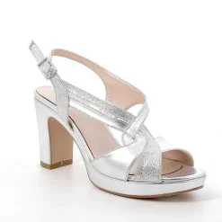 Woman Igi&Co Heeled Shoes-Silver Women'S Heeled And Platform Sandals