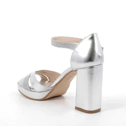 Woman Igi&Co Heeled Shoes-Silver Women'S Heeled And Platform Sandals