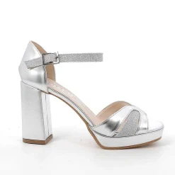 Woman Igi&Co Heeled Shoes-Silver Women'S Heeled And Platform Sandals