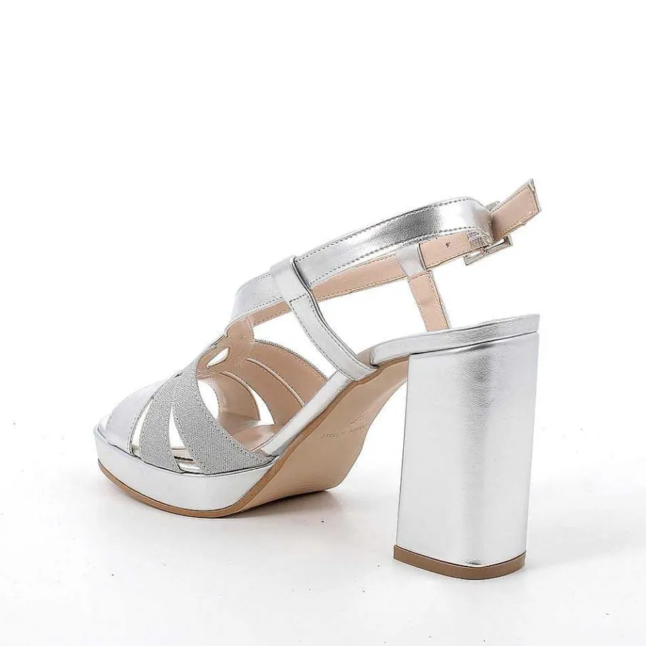 Woman Igi&Co Heeled Shoes-Silver Women'S Heeled And Platform Sandals