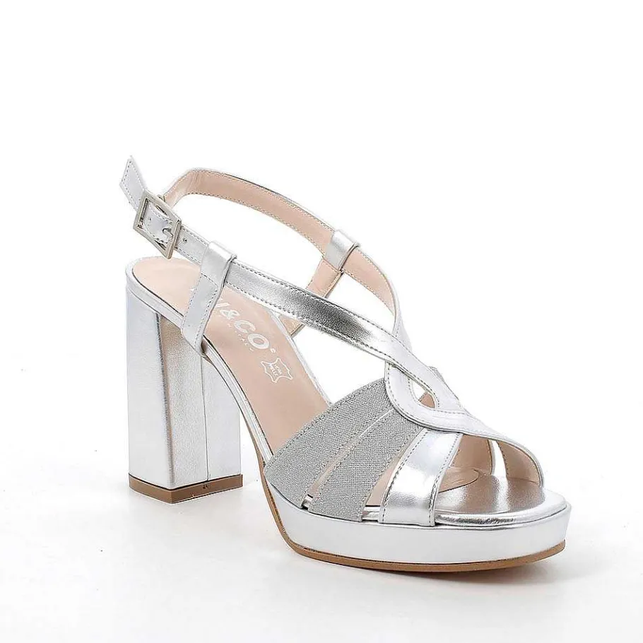 Woman Igi&Co Heeled Shoes-Silver Women'S Heeled And Platform Sandals