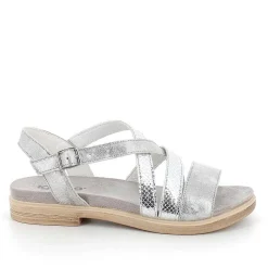 Woman Igi&Co Sandals And Flip Flops-Silver Women'S Leather Sandals