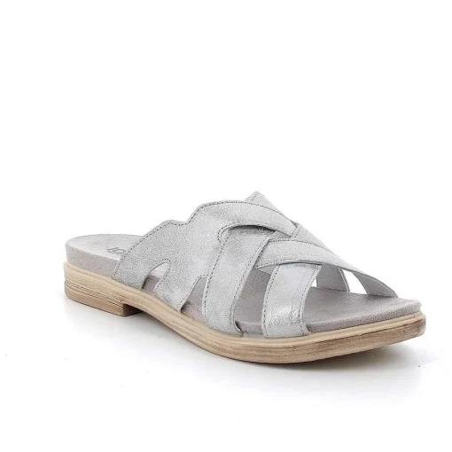 Woman Igi&Co Sandals And Flip Flops-Silver Women'S Leather Sandals
