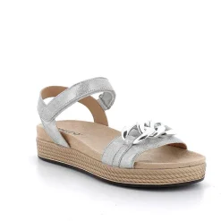 Woman Igi&Co Sandals And Flip Flops-Silver Women'S Leather Sandals